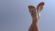 toes barefoot soles shrunken_man taped_down no_background digital_render marshgts