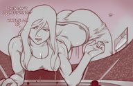 drawing monochrome large_breasts long_hair clothed cleavage helicopter stadium muscles bending_over football outdoors crowds kononiko