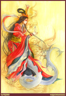 drawing handheld goddess chinese snake_girl nu_wa nu_qua mythology uuyiy