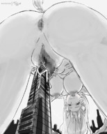 drawing pussy city monochrome long_hair cum buildings building_sex skyscraper censored onioniogre