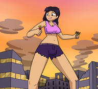 drawing giantess city color futanari destruction handheld mandy bulge smoke totally_spies belt ripped_clothing megamaliit