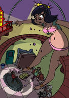 breasts drawing growth giantess panties blonde black_hair color destruction bra looking_down indoors outgrowing_space ripped_clothing outgrowing_clothes star_butterfly star_vs_the_forces_of_evil drsgrowth macro_diaz janna janna_ordonia disney