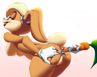 drawing insertion furry anthro sex bending_over shrunken_woman disney eyeofcalamity carrot lola_bunny no_background looney_tunes space_jam gadget_hackwrench