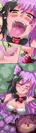 drawing vore blushing comic long_hair tongue clothed digestion pink_hair open_mouth swallowed inside_stomach licking_lips panels bell throat_bulge rubbing_stomach holding_over_mouth cutaway
