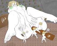 drawing giantess insertion long_hair sex brunette smiling shrunken_woman looking_down tinies clones legs_spread sex_toy geoligar pale_skin