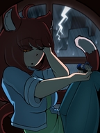 drawing gentle color rain shrunken_man kitty hugging cat_girl raining mspaintgts hugging_finger triston