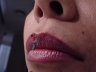 collage climbing lips unknown_artist shrunken_man nose freckles source_needed