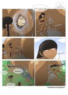 drawing giantess insertion vore blushing comic black_hair large_breasts cleavage anal_insertion dark_skin hoop_earrings panels face_paint skimpy_clothing seekgr