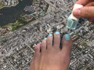 giantess collage feet city mega barefoot nail_polish blue_nails