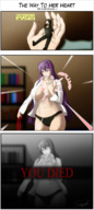 drawing panties color handheld cleavage purple_hair breast_crush purple_eyes shrunken_man sergiroth