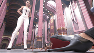 blonde comic licking blood brunette kneeling shrunken_woman shrunken_man standing cleaning hall looking_at_victim digital_render lfcfan adeline valona throneroom