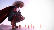 nude blonde comic high_heels superhero shrunken_woman shrunken_man suit leather latex thighs looking_at_victim twilight digital_render lfcfan silverstar