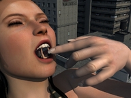 giantess vore city tongue teeth lips long_nails digital_render