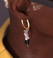 giantess white_hair short_hair dark_skin earrings hanging_on boomgts no_background digital_render