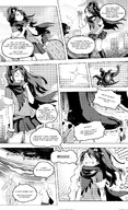 drawing growth giantess city comic monochrome black_hair destruction buildings boots ace_attorney dialogue thought_bubble kay_faraday eudetenis