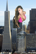 breasts giantess collage city mega long_hair cleavage buildings helicopter brunette unknown_artist looking_down skyscraper san_francisco wendy_fiore transamerica_pyramid