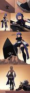 drawing giantess feet color large_breasts butt blue_eyes blue_hair desert foot_crush outdoors kingdom_hearts sunlight accidental_crush ravenravenraven aqua_(kingdom_hearts) terra_(kingdom_hearts)