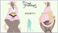 drawing tail butt huge_breasts ribbon low_angle smiling kimono looking_down choker bell thick_thighs no_background heterochromia grey_skin haramunia