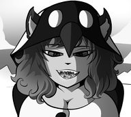 drawing monochrome saliva smiling hard_vore halloween shrunken_woman summer mspaintgts penguin setto