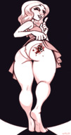 drawing monochrome long_hair butt barefoot soles butt_crush blood gore death cruel no_background spittyart