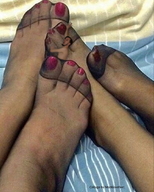 collage feet toes nylons shrunken_man pinned red_nails nail_polish marklovefeet