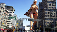 giantess nude city blonde large_breasts long_hair buildings huge_breasts walking censored outdoors cape crowds running_away redfiredog rfd_comics kaylee