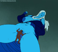 nude long_hair sex blue_hair huge_breasts sweat lying_down blue_skin closed_eyes no_background steven_universe blue_diamond blackless