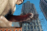 collage nude city destruction giant male penis buildings low_angle outdoors crowds
