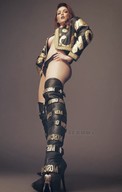collage clothed boots shrunken_man looking_down hands_on_hips sfxhh3