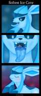 drawing gentle giantess pokemon vore furry blushing dragon comic color mouth teeth hida swallowed on_tongue feral no_background glaceon emu34b vector