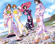 drawing giantess crush city mega color destruction kimono sandals foot_crush looking_down cruel giantesses angelgts foot_prints