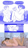 drawing giantess nude destruction sex short_hair lesbians giantesses dark_skin pointed_ears sunny-d-lite