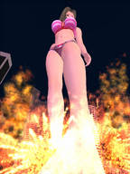 giantess city large_breasts swimsuit destruction brown_eyes june_jules point_of_view
