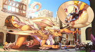 drawing giantess insertion nude pussy furry dragoness tail anthro color large_breasts tongue cum buildings unknown_artist reaching asshole thighs orange_eyes source_needed looking_at_tiny