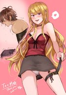 drawing upskirt blonde skirt bondage shrunken_man trapped 御園 hiero0301