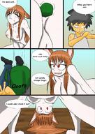 drawing nude vore tail comic color large_breasts red_eyes brunette shrunken_man white_skin pointed_ears vale-city