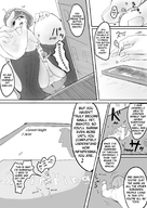drawing micro panties upskirt comic monochrome clothed low_angle english dialogue panels