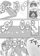 drawing micro panties upskirt comic monochrome clothed low_angle english dialogue panels