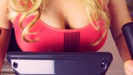 collage blonde large_breasts long_hair cleavage shrunken_man loryelle