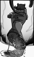 drawing crush monochrome blood low_angle gore boots walking unaware shrunken_man snow cat_girl june boot_crush mspaintgts thefleta snowy fleta