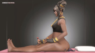 nude handheld barefoot butt_crush sitting animation dark_skin facesitting jewelry under_butt digital_render wiggling hair_bun smexy-nation fortnite