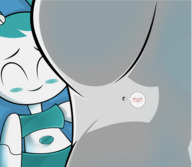 drawing micro blushing color barefoot smiling lying_down closed_eyes my_life_as_a_teenage_robot xj-9 jenny_wakeman closed_mouth rtuenuik2