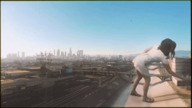 collage city black_hair long_hair clothed buildings brunette tree sandals animation outdoors lana_del_rey