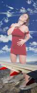 giantess collage giga destruction barefoot wonderslug dress giantess_katelyn aerial_view airplane_wing