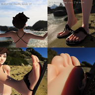 toes in_shoe sandals shrunken_man looking_down dialogue panels digital_render wtsnacks1 wtsnacks_(artist)