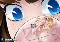 drawing nude masturbation blonde color blue_eyes brunette shrunken_woman censored on_finger shrinkfan warusoruza