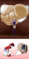 drawing micro feet horns blonde color in_shoe running shrunken_woman mask no_background zboczony my_hero_academia mt._lady