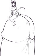 drawing tail monochrome penis shrunken_woman cat_girl xanafar on_penis
