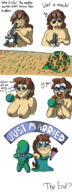 drawing earth giga comic long_hair planet glasses brunette topless smiling dialogue no_background ultra-bra