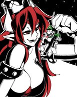 drawing color handheld red_hair luigi super_mario video_game bowsette nisego
